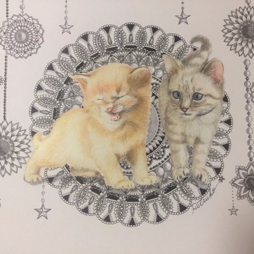 原画 肉筆 百貨店出展 絵画 絵 アート 子猫 子ネコ 小猫 猫の絵