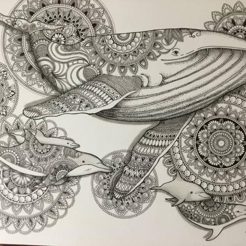 インテリアアート・水彩（肉筆一点もの） 必見 最新作 原画 肉筆 一点もの ボールペンアート 額装付き