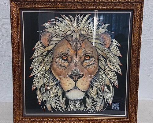 狐の油絵【息吹】1点物の原画◇作者サイン入り/肉筆画