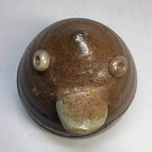 備前焼　ポット 備前焼○岡本白水○鳥のようなスタイルの蓋物 0008 シュガーポット