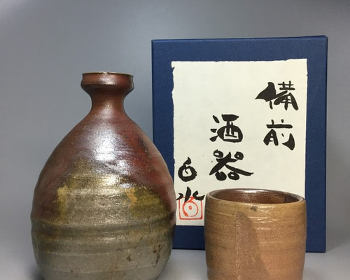 Chi様専用 備前焼 酒器セットA.B.D 徳利 ぐい呑 3セット｜美術品