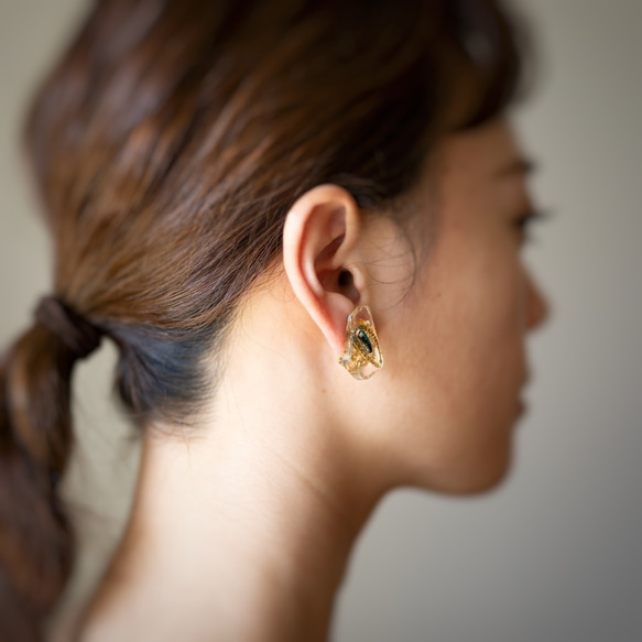 【受注制作】【creema メルマガ掲載作品】colorful carat earring No.2 4枚目の画像
