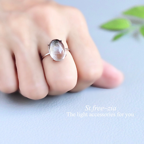 大人女性の Silver925☆大粒AAAプラチナルチルクォーツ☆ 天然石リング アクセサリー