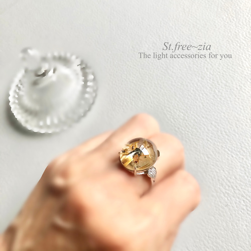 Silver925☆大粒☆太陽放射タイチンルチルクォーツ☆10〜18号 