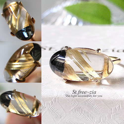 Silver925☆宝石質タイチンルチルクォーツ・ヘマタイト入りAAA-☆7〜11 