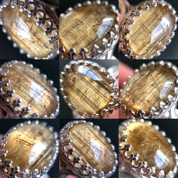 真鍮☆大粒☆宝石質ルチルクォーツAAA☆11〜18号フリーサイズ☆指輪☆天然石リング☆14.2×10.8mm 3枚目の画像