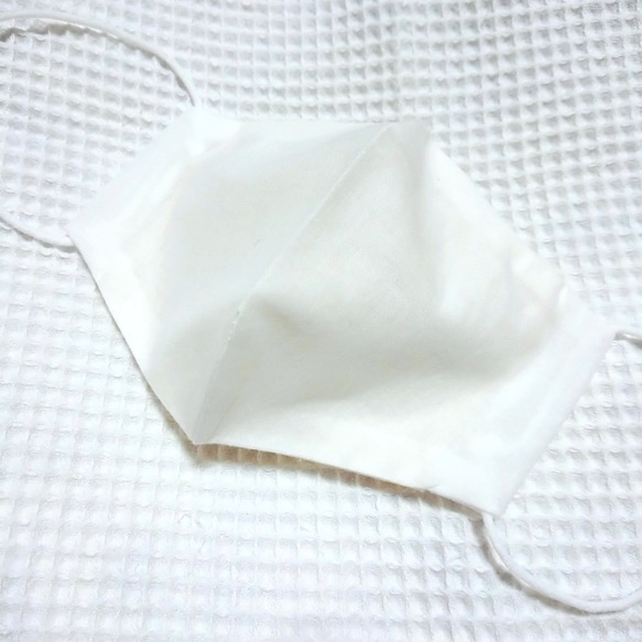 受注【送料無料】夏 薄手 立体マスクB   女性用フィットサイズ  ホワイト マスク フィルター ポケット付き 白 1枚目の画像