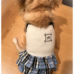 犬服 イニシャル入りキャミスカート 3枚目の画像