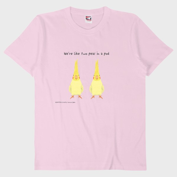 Tシャツ　オカメインコ　We're like two peas in a pod 1枚目の画像