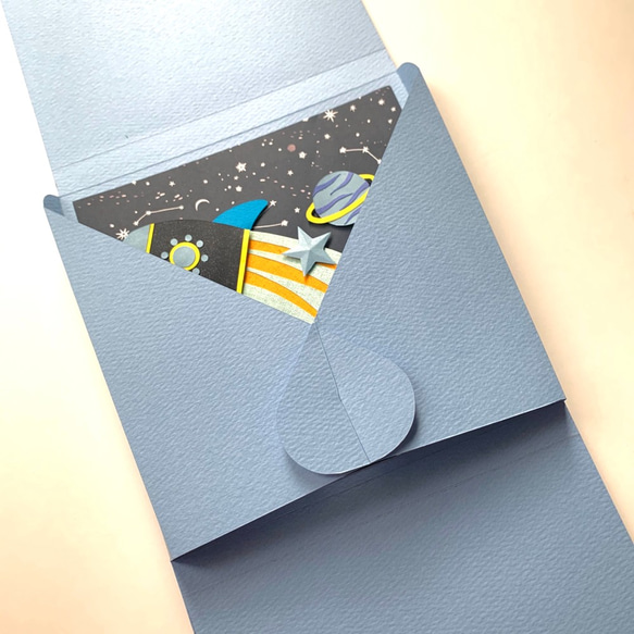 ベビー　星とロケットのお祝いカード【出産祝い・ベビー シャワー】 6枚目の画像