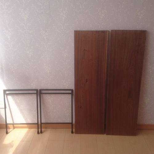 アイアンテーブルロータイプ☆キャンプ作業台☆ガレージラック
