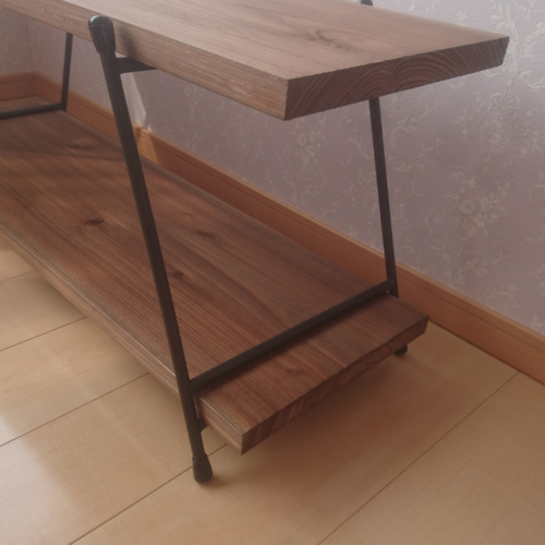 アイアンテーブルロータイプ☆キャンプ作業台☆ガレージラック