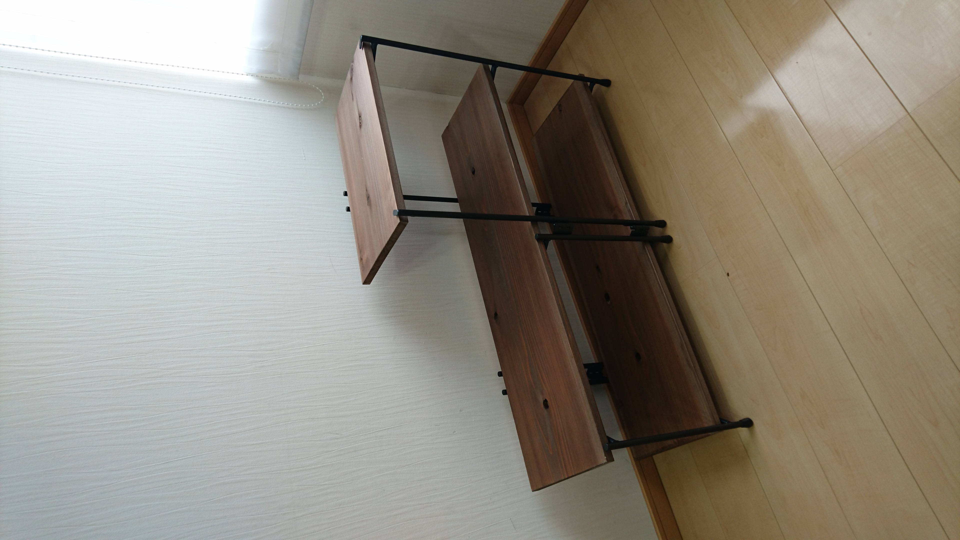 《New》超軽量折りたたみ鉄足☆板幅286ミリ幅広☆アイアンテーブル☆アイアンラック☆キャンプ☆イベント☆24杉