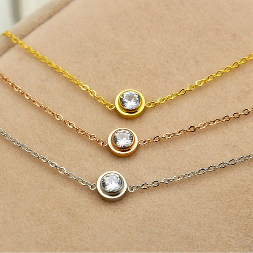 18金 アンクレット メンズ ダイヤモンド 一粒 ゴールド ピンクゴールドk18 18Kピンクゴールド鍍金一粒CZダイヤシンプルアンクレット アンクレット