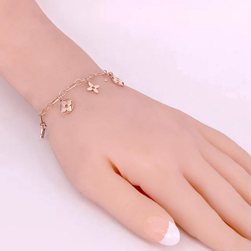 ステンレス ブレスレット 金属アレルギー対応 四つ葉の
