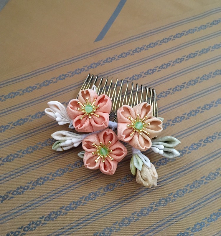 「桜」つまみ細工 櫛飾り