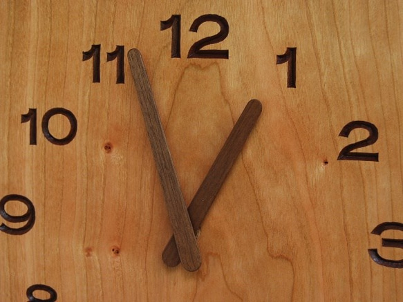 25cmX25cm 掛け時計ﾁｪﾘｰ【1515】 2枚目の画像
