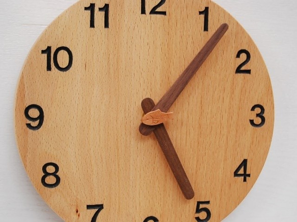 直径20cm 掛け時計 ﾌﾞﾅ【1536】 2枚目の画像