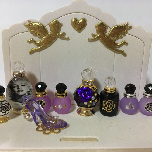 ☆ ミニチュアビーズ香水瓶☆ カスタムアイシードールパープル