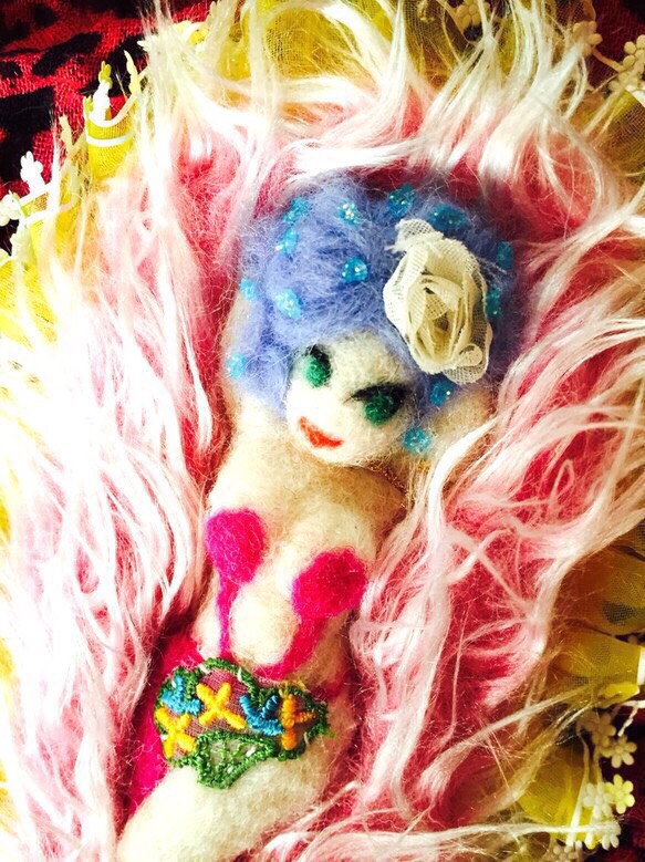 バーレスクダンサーブローチandヘッドドレス②ピンク