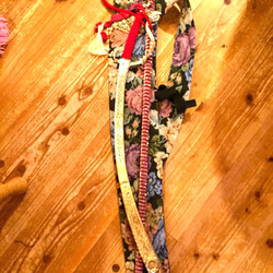 長物用バッグ／③黒地に薔薇柄ゴブラン織り ベリーダンスのシミターなどのバッグに 3枚目の画像
