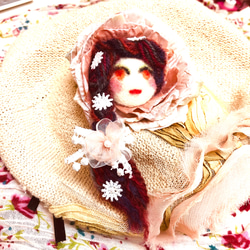 バラの花の三つ編みレディブローチ 2枚目の画像