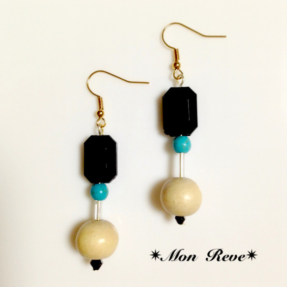 bleu turquoise*ピアス 1枚目の画像