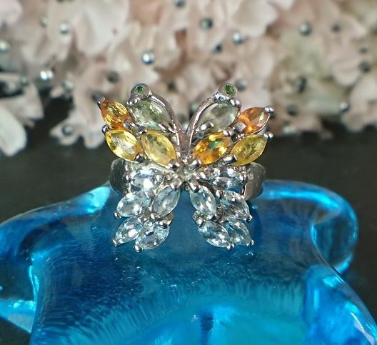 アクアマリン　サファイア　クロムダイオプサイト　リング　指輪　☆0153 204,906円