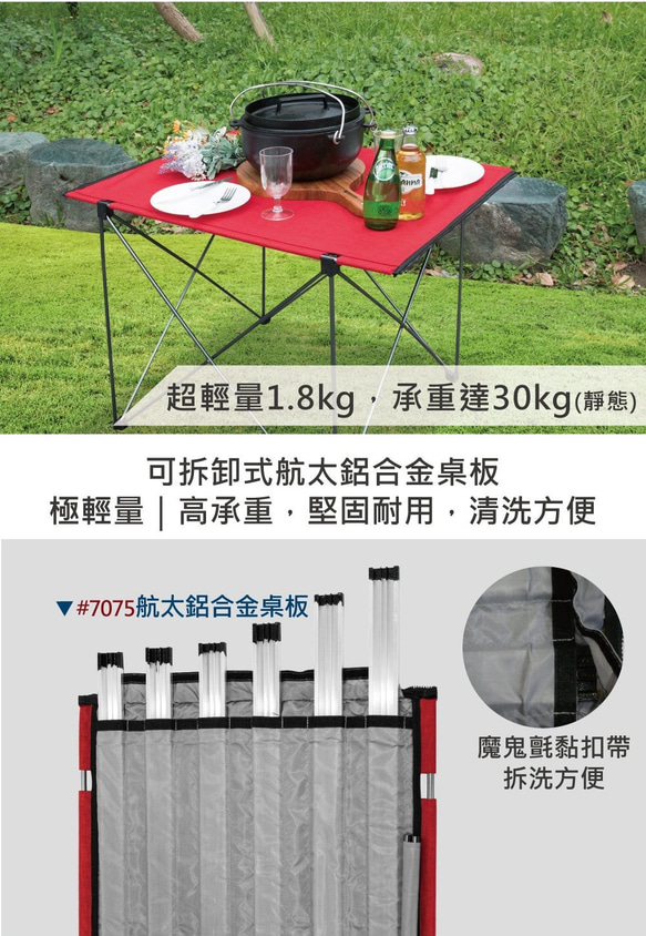 【OutdoorBase】納米鋁合金輕量桌L-夕陽紅25858 第5張的照片