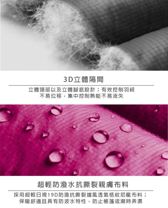 【Outdoorbase】SnowMonster頂級羽絨保暖睡袋(酒紅色)-24677 第6張的照片