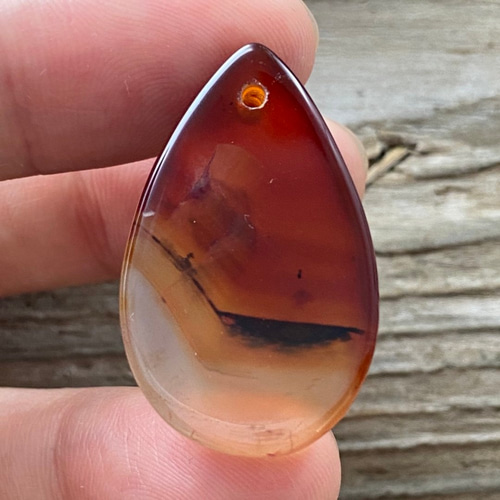 ストライプアゲート 穴あき ペンダント ルース ピクチャーアゲート