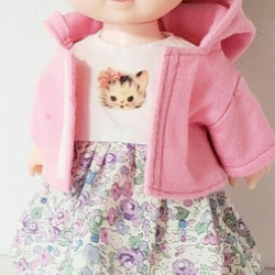 パーカー　ピンク　26cmサイズ着せ替え人形　ドール服　服　リリィちゃん　ソランちゃん　レミンちゃん　ねねちゃん 2枚目の画像