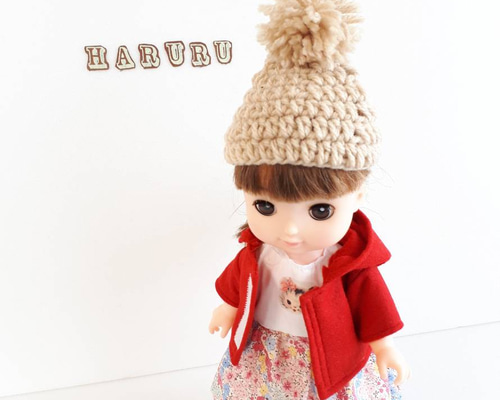 メルちゃんのニット帽 ベージュ メルちゃんの帽子 ソランちゃんの帽子