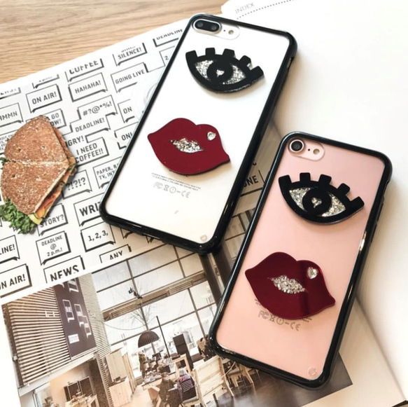 mikiwuu  ミキウー　送料無料　Bling Lip/Eye iPhoneX　iPhoneXS おしゃれ　かわいい 2枚目の画像