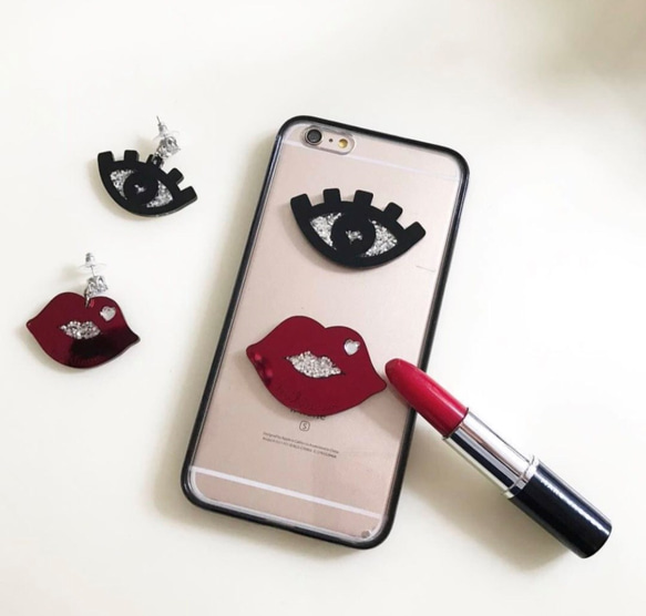 mikiwuu  ミキウー　送料無料　Bling Lip/Eye iPhoneX　iPhoneXS おしゃれ　かわいい 5枚目の画像