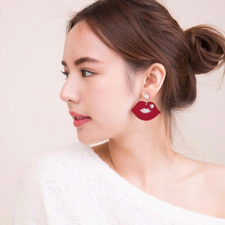 mikiwuu (ミキウー）☆　送料無料!　Bling Lip/eye earrings　ピアス　キラキラ　ハンドメイド 5枚目の画像