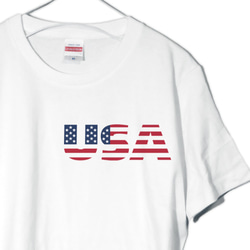 アメリカの決定版！アメリカンなＴシャツ【メンズ・レディース】ホワイト クルーネック 1枚目の画像