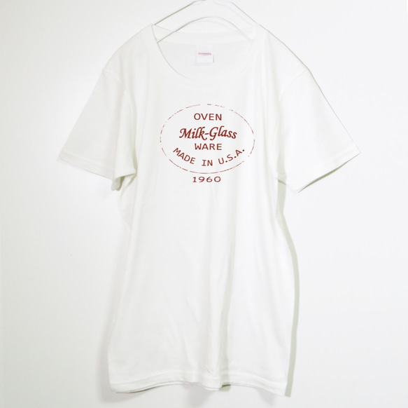 レトロでいい感じのロゴTシャツ【バニラホワイト】ユニセックス クルーネック半袖Tシャツ レトロ ヴィンテージ 2枚目の画像