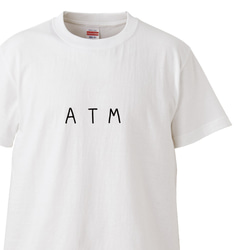 シュールなロゴシリーズ　～ATM～【ホワイト】クルーネックTシャツ ユニセックス 1枚目の画像