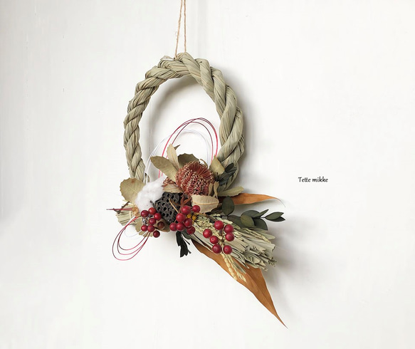 バンクシア・ココシネアのしめ縄飾り 3枚目の画像