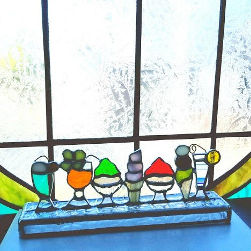 懐かしの喫茶店オブジェ☆ステンドグラス☆ その他インテリア雑貨