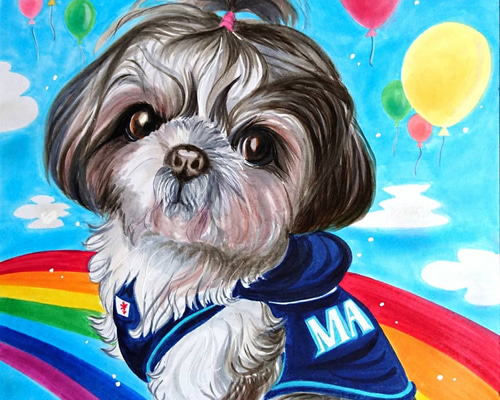犬の絵 ❤犬の絵ワンアート【ゴールデンレトリーバー】イラストCG絵画