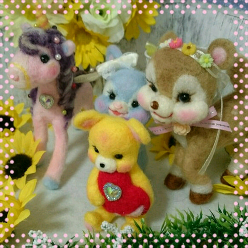 羊毛フェルトゆめかわいいユニコーン天使 羊毛フェルト putitangeDoll 