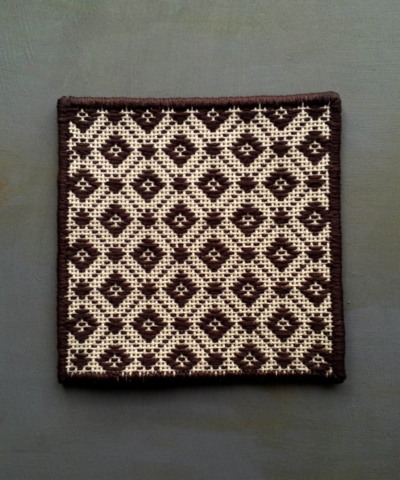 刺繍コースター「珈琲」 1枚目の画像