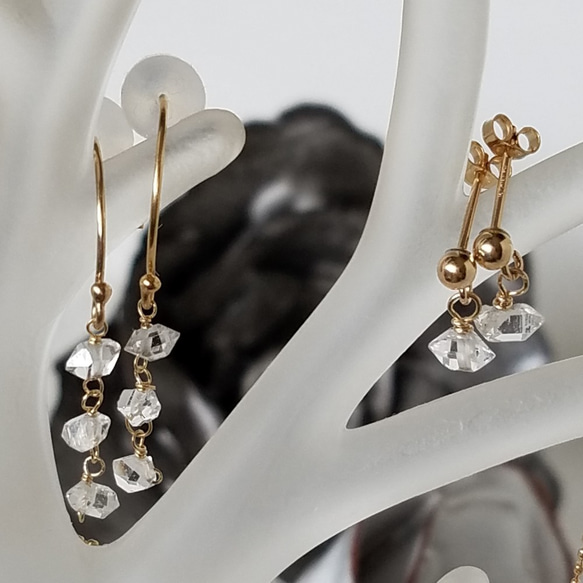 赫基默鑽石1粒耳環“耳環” 第3張的照片