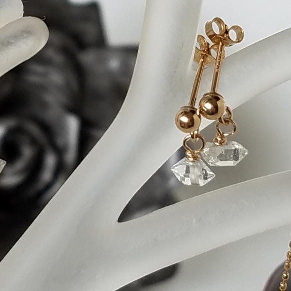 赫基默鑽石1粒耳環“耳環” 第5張的照片