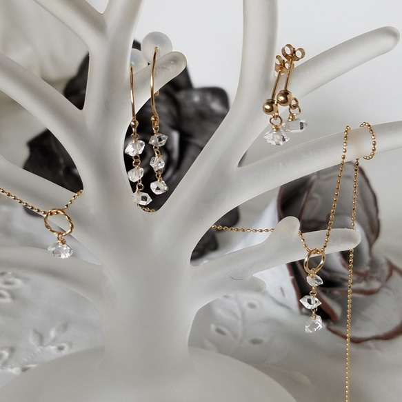 赫基默鑽石3粒耳環“耳環” 第4張的照片