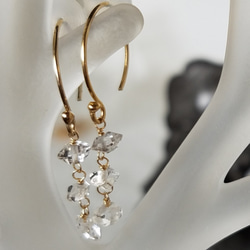 赫基默鑽石3粒耳環“耳環夾” 第2張的照片