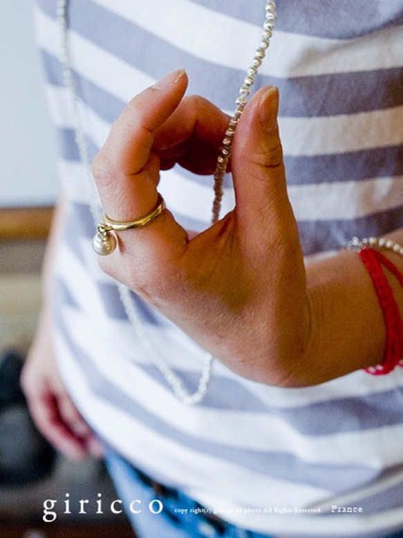“Yurayura戒指”德國製造Sufre玻璃珍珠戒指8毫米（TJ 1077 _ _ S） 第3張的照片