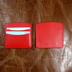 2段カードケース（ヌメ革）イタリアンレザー・シボ革 4枚目の画像